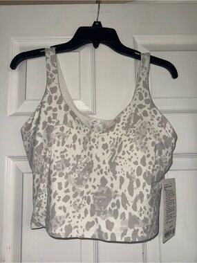 NWT Lululemon Neutral Animal Print Align Tank Top - White & Light Gray